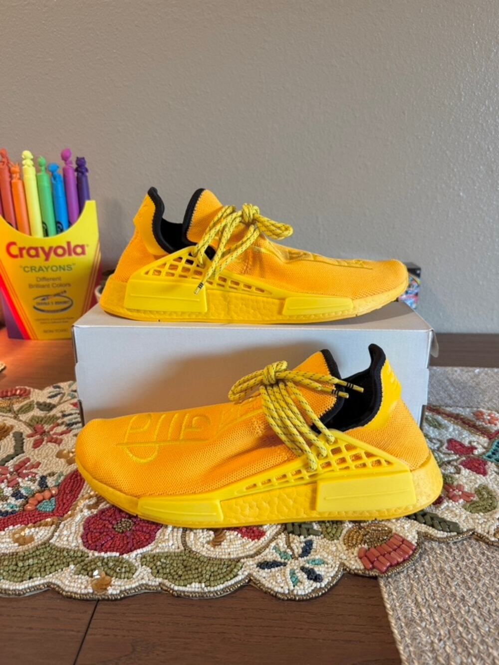 adidas NMD Hu Pharrell Extra Eye Yellow Human Race GY0091 Orange Black NERD